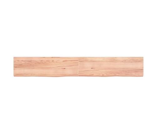 vidaXL Estante pared madera roble tratada marrón claro 200x30x(2-6) cm