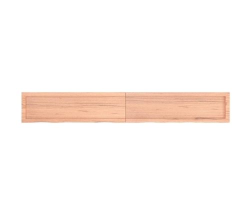 vidaXL Estante pared madera roble tratada marrón claro 200x30x(2-6) cm