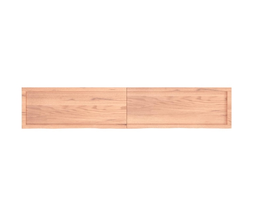 Estante pared madera roble tratada marrón claro 200x40x(2-4) cm