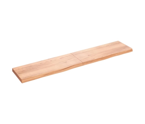 vidaXL Estante pared madera roble tratada marrón claro 200x40x(2-6) cm