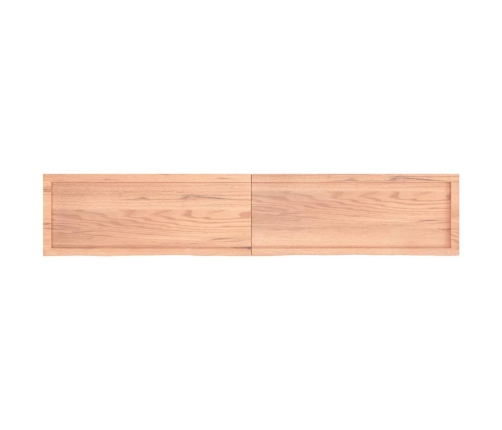 vidaXL Estante pared madera roble tratada marrón claro 200x40x(2-6) cm