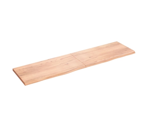 Estante pared madera roble tratada marrón claro 200x50x(2-4) cm