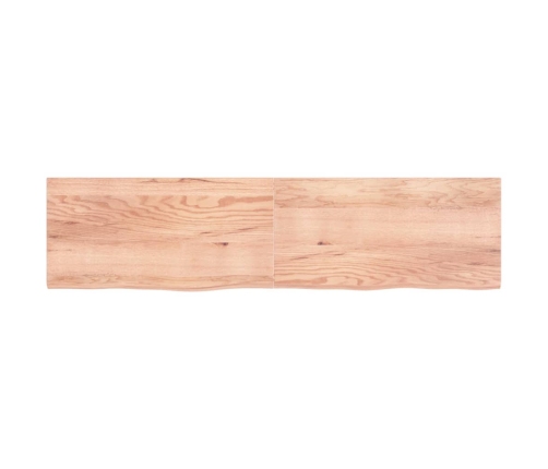 Estante pared madera roble tratada marrón claro 200x50x(2-4) cm