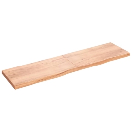 Estante pared madera roble tratada marrón claro 200x50x(2-6) cm