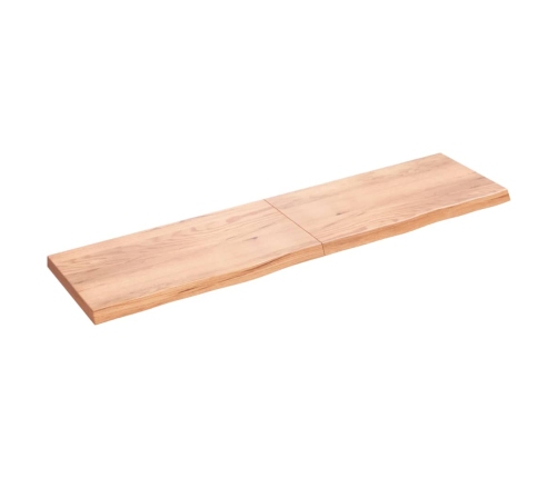 vidaXL Estante pared madera roble tratada marrón claro 200x50x(2-6) cm