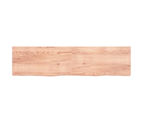 vidaXL Estante pared madera roble tratada marrón claro 200x50x(2-6) cm