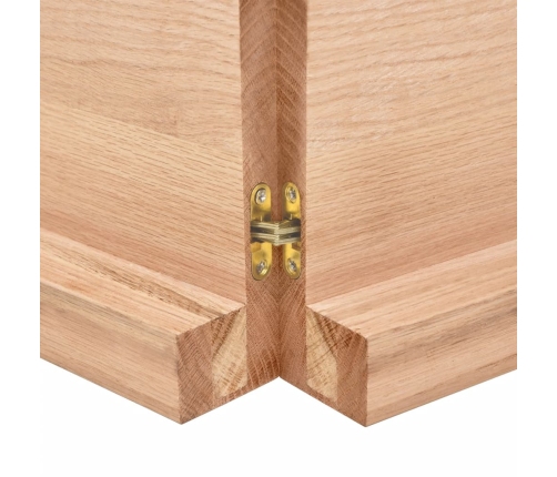 vidaXL Estante pared madera roble tratada marrón claro 200x50x(2-6) cm