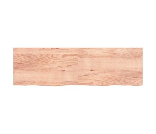 Estante pared madera roble tratada marrón claro 200x60x(2-4) cm