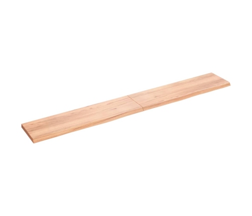 vidaXL Estante pared madera roble tratada marrón claro 220x30x(2-4) cm