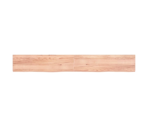 vidaXL Estante pared madera roble tratada marrón claro 220x30x(2-4) cm