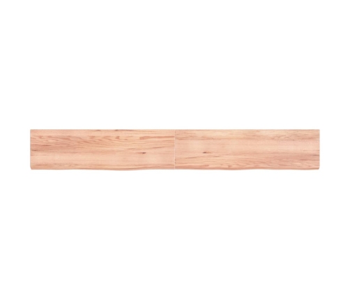 Estante pared madera roble tratada marrón claro 220x30x(2-6) cm