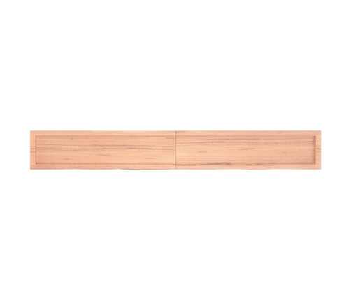 Estante pared madera roble tratada marrón claro 220x30x(2-6) cm