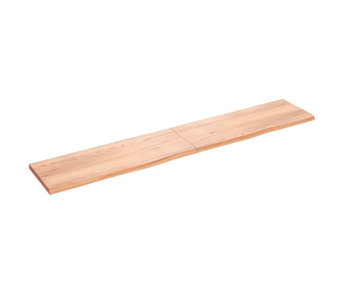 vidaXL Estante pared madera roble tratada marrón claro 220x40x(2-4) cm