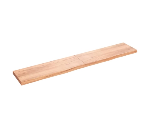 vidaXL Estante pared madera roble tratada marrón claro 220x40x(2-6) cm