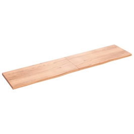Estante pared madera roble tratada marrón claro 220x50x(2-4) cm