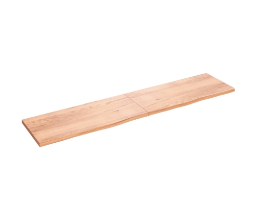Estante pared madera roble tratada marrón claro 220x50x(2-4) cm