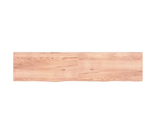 Estante pared madera roble tratada marrón claro 220x50x(2-4) cm