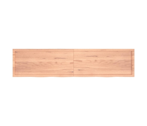 Estante pared madera roble tratada marrón claro 220x50x(2-4) cm