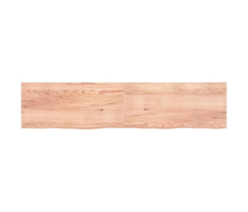 Estante pared madera roble tratada marrón claro 220x50x(2-6) cm