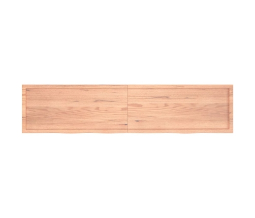 Estante pared madera roble tratada marrón claro 220x50x(2-6) cm