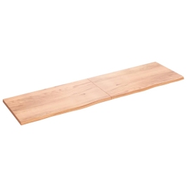 Estante pared madera roble tratada marrón claro 220x60x(2-4) cm