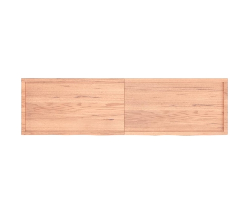 Estante pared madera roble tratada marrón claro 220x60x(2-6) cm