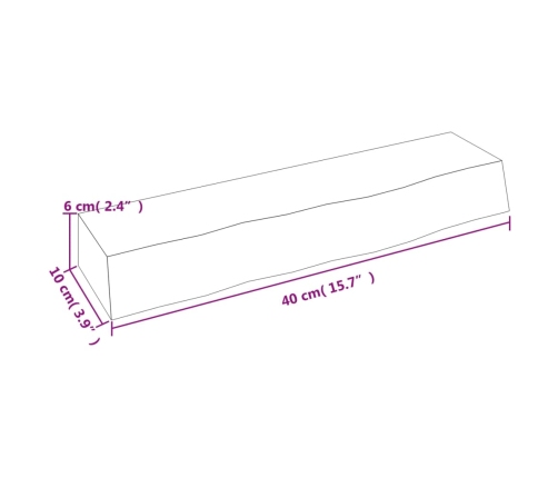 Estante de pared madera roble tratada marrón oscuro 40x10x6 cm