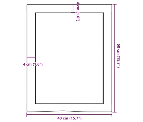 vidaXL Estante pared madera roble tratada marrón oscuro 40x50x(2-4) cm