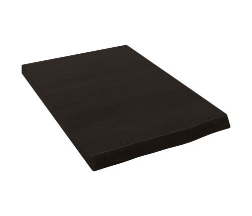 Estante pared madera roble tratada marrón oscuro 40x60x(2-4) cm