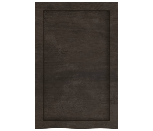 Estante pared madera roble tratada marrón oscuro 40x60x(2-4) cm