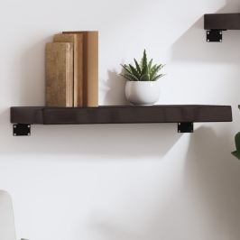 Estante de pared madera roble tratada marrón oscuro 60x20x6 cm