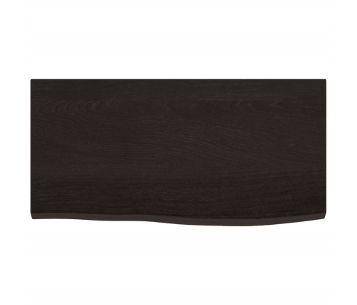 Estante de pared madera roble tratada marrón oscuro 60x30x2 cm