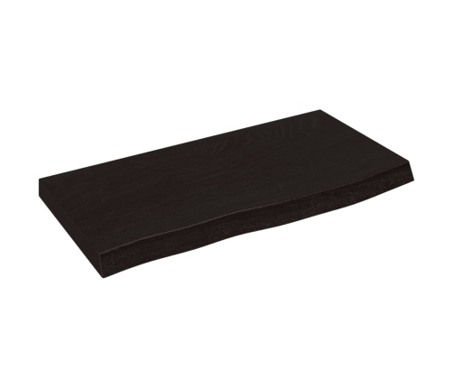 Estante pared madera roble tratada marrón oscuro 60x30x(2-4) cm