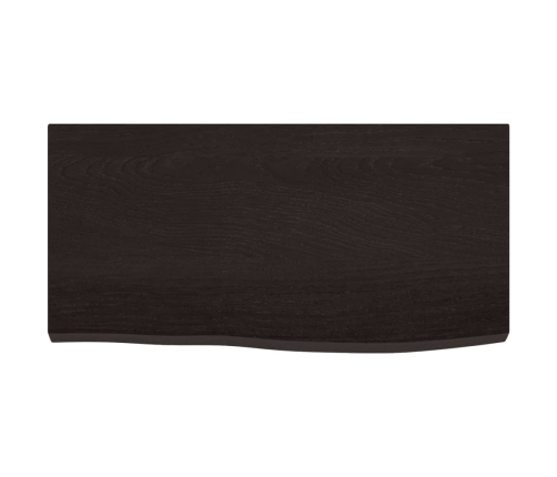 Estante pared madera roble tratada marrón oscuro 60x30x(2-4) cm