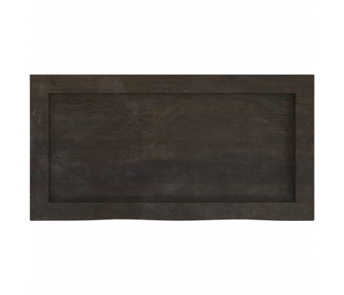 Estante pared madera roble tratada marrón oscuro 60x30x(2-4) cm