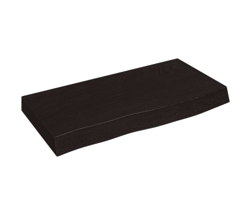 Estante pared madera roble tratada marrón oscuro 60x30x(2-6) cm