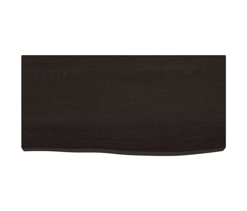 Estante pared madera roble tratada marrón oscuro 60x30x(2-6) cm