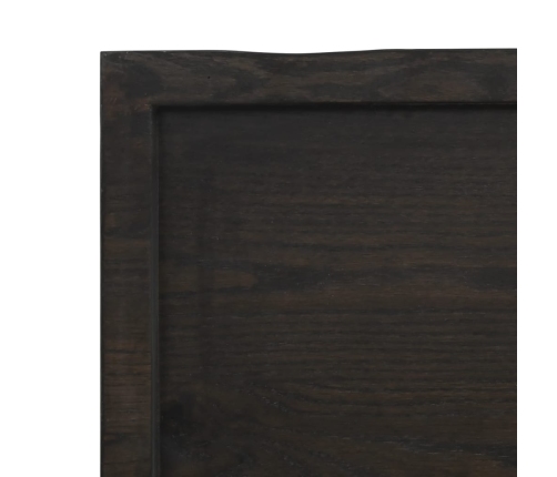 Estante pared madera roble tratada marrón oscuro 60x30x(2-6) cm