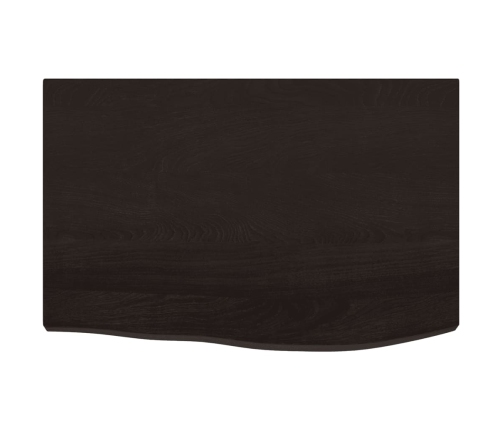 Estante pared madera roble tratada marrón oscuro 60x40x(2-4) cm