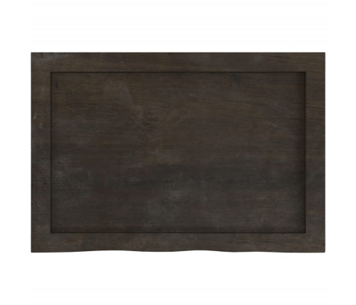 Estante pared madera roble tratada marrón oscuro 60x40x(2-4) cm