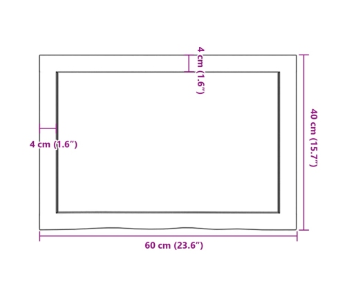 Estante pared madera roble tratada marrón oscuro 60x40x(2-4) cm