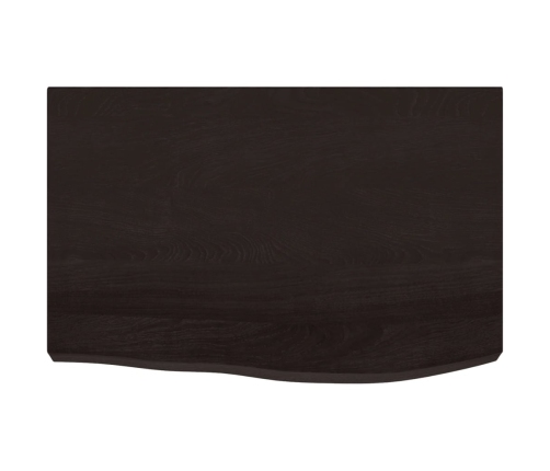 Estante pared madera roble tratada marrón oscuro 60x40x(2-6) cm