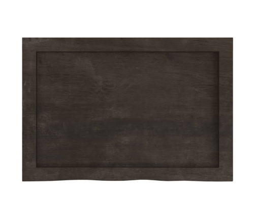 Estante pared madera roble tratada marrón oscuro 60x40x(2-6) cm