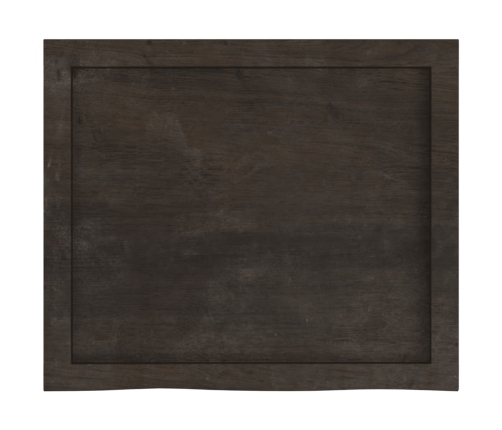 Estante pared madera roble tratada marrón oscuro 60x50x(2-4) cm