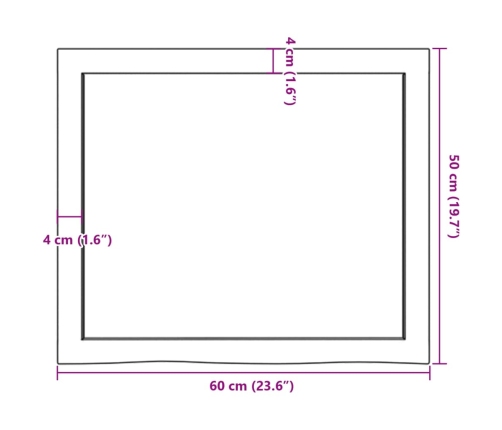 Estante pared madera roble tratada marrón oscuro 60x50x(2-4) cm