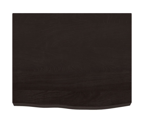 Estante pared madera roble tratada marrón oscuro 60x50x(2-6) cm