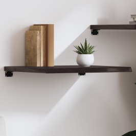 Estante pared madera roble tratada marrón oscuro 60x60x(2-4) cm