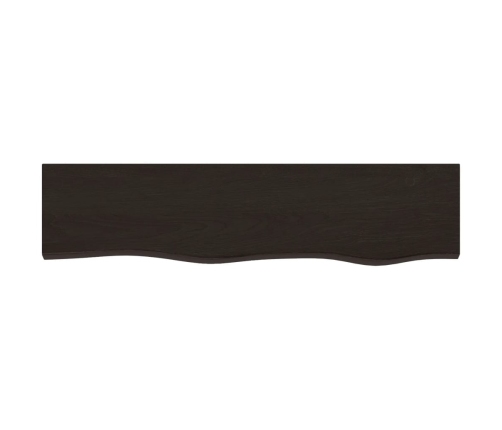 Estante de pared madera roble tratada marrón oscuro 80x20x4 cm