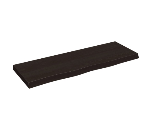 Estante pared madera roble tratada marrón oscuro 80x30x(2-4) cm