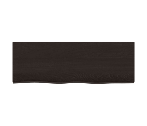 Estante pared madera roble tratada marrón oscuro 80x30x(2-4) cm